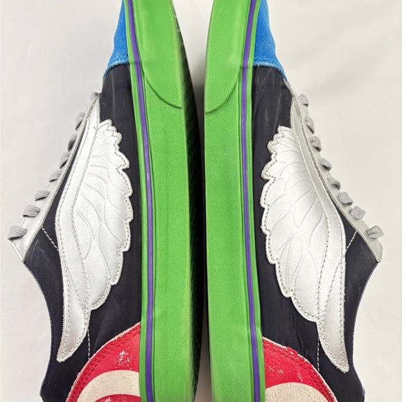 Vans Old Skool Custom Wing Captain America Style Sneakers Size 12 - Picture 3 of 8